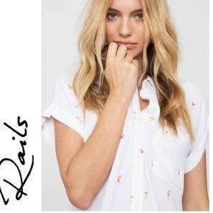 WORN ONCE Rails Whitney Cocktail Hour Short Sleeve Button Down